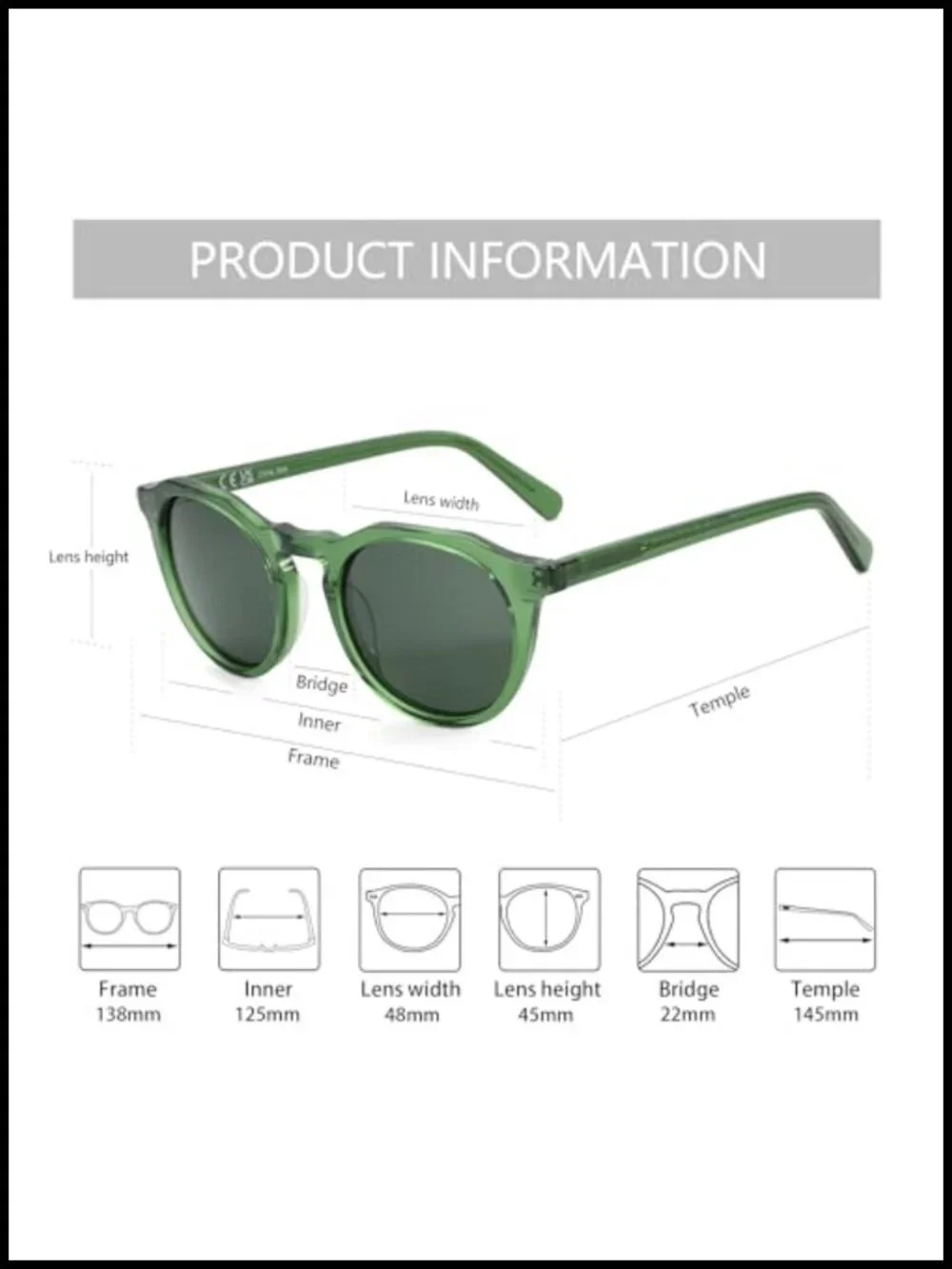 Vintage Round Polarized Sunglasses UV400 Protection TAC Lens